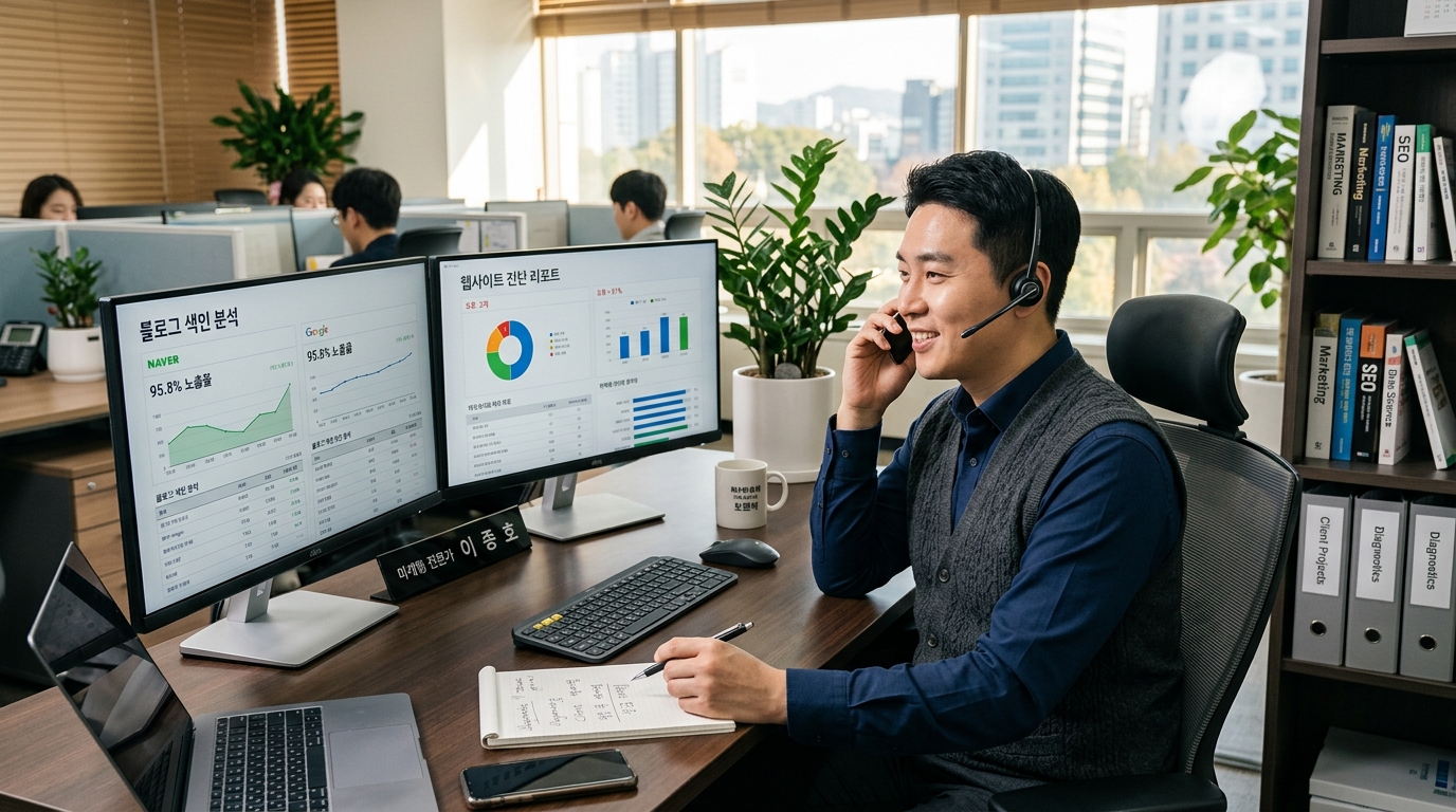 내 블로그 노출 상태 무료 전화 진단: 왜 내 글은 뷰 탭 1페이지에 안 보일까? 이미지